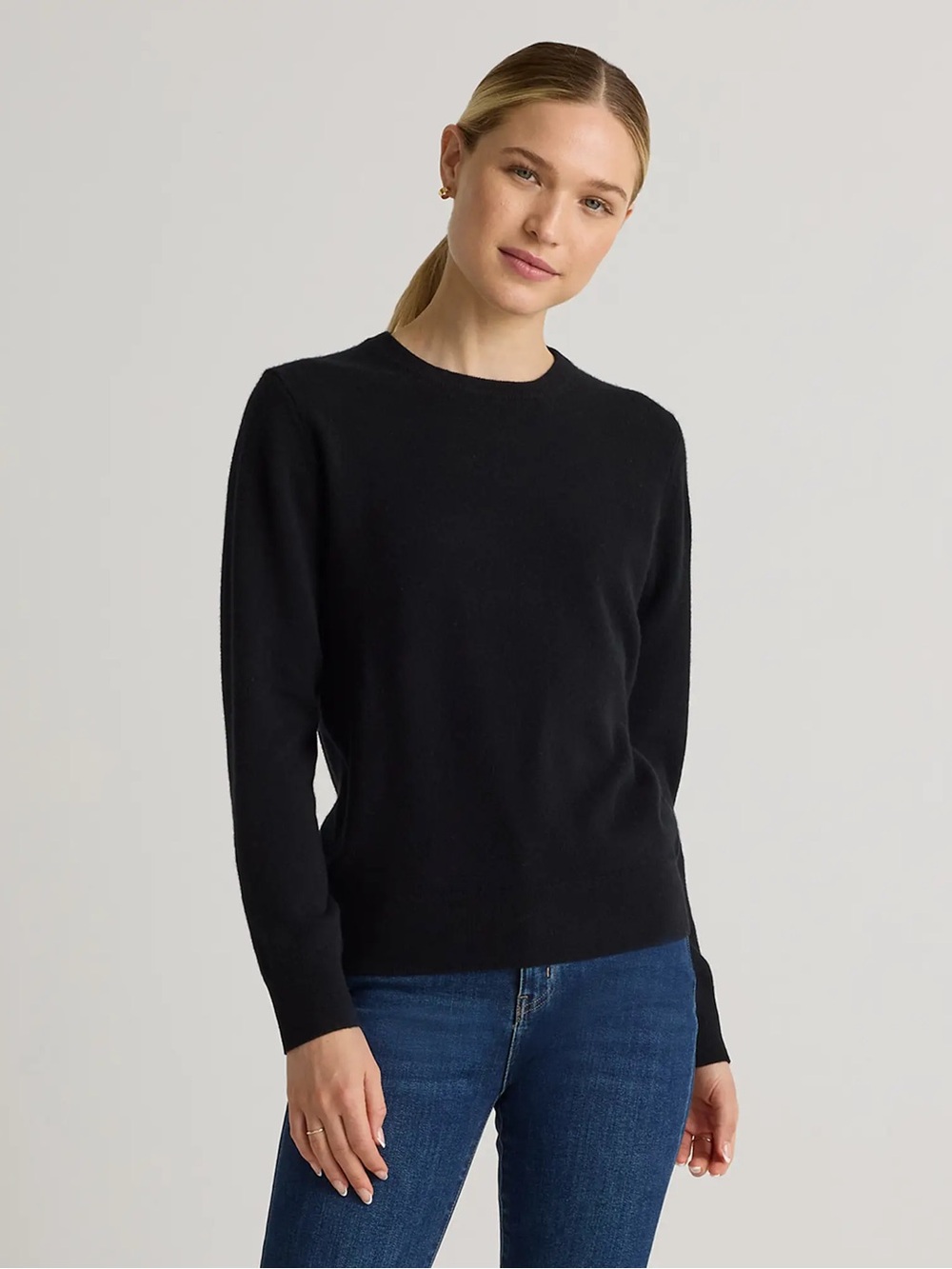 Quince Womens Mongolian Cashmere Crewneck Sweater Black 100% Cashmere XL NWT
